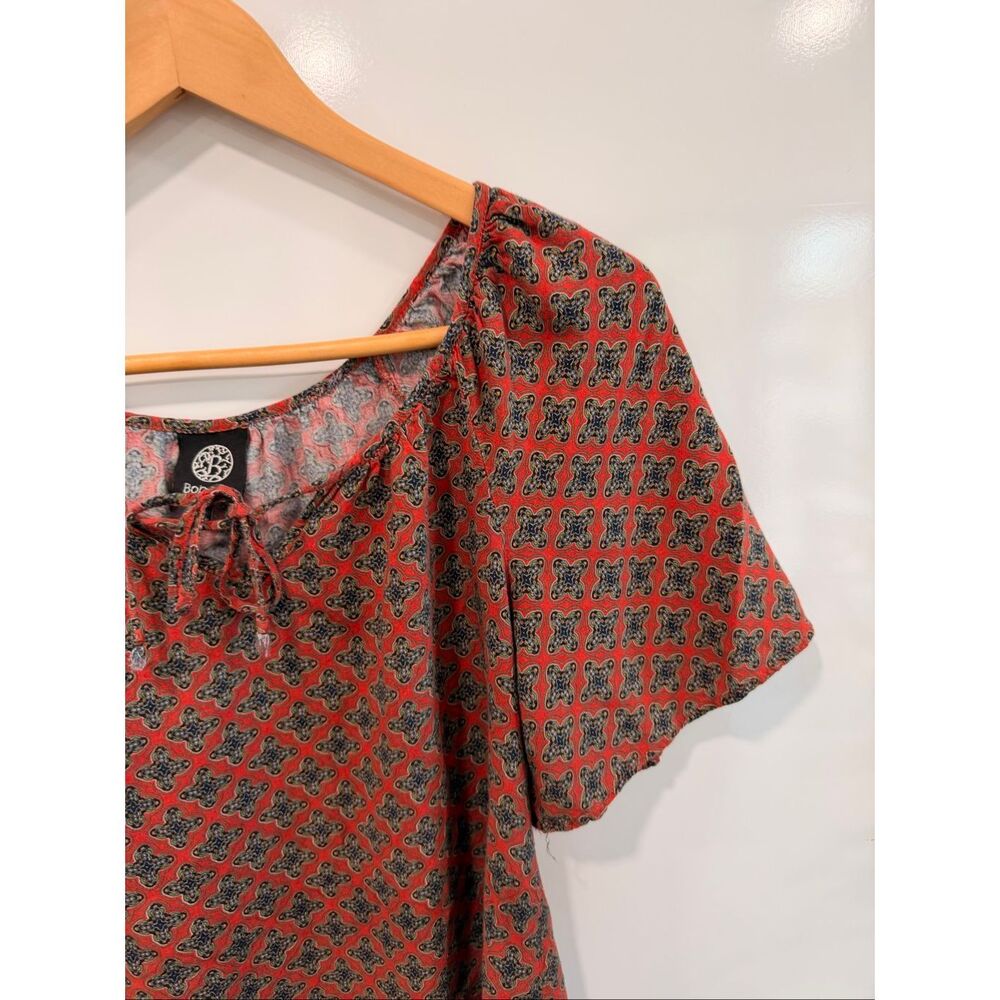 Bobeau Rust‎ Medallion Print Peasant Top Small - Picture 2 of 6